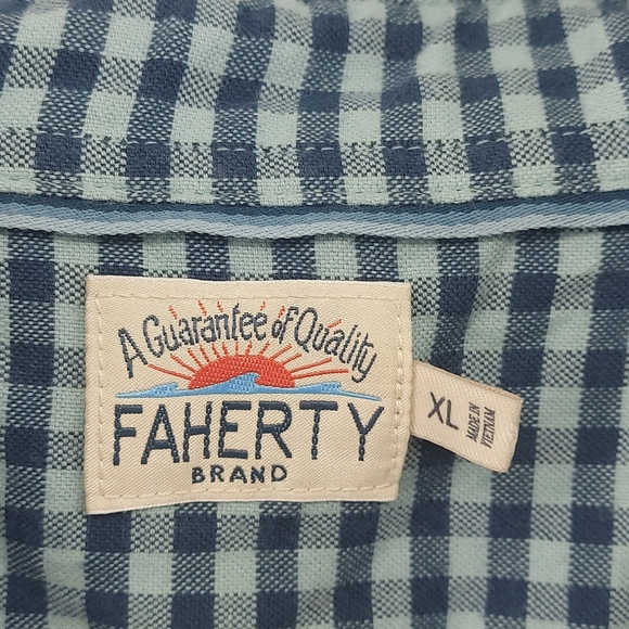 Faherty Faherty Stretch Oxford Check Shirt 2.0 Size XL Cotton Lyocell - Picture 5 of 12